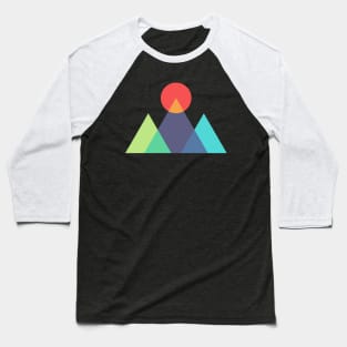 Abstract Mountains & Sun Baseball T-Shirt